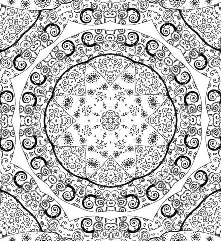 Doodle Mandala Coloring Page